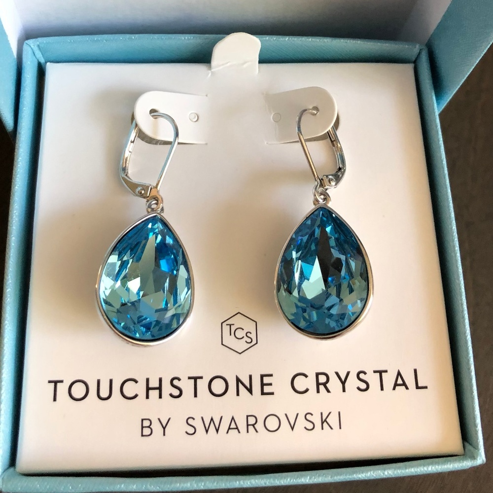 Touchstone Aquamarine Earrings - NIB & Reversible!